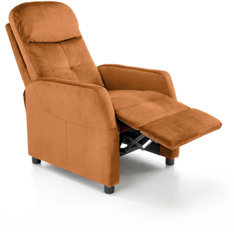Fotel wypoczynkowy Felipe 2 z podnóżkiem do salonu cynamonowy