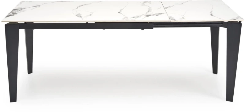 Stół rozkładany Felix nowoczesny do jadalni 141-201 cm biały marmur/czarny