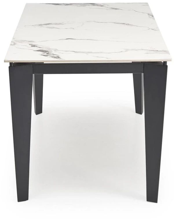 Stół rozkładany Felix nowoczesny do jadalni 141-201 cm biały marmur/czarny