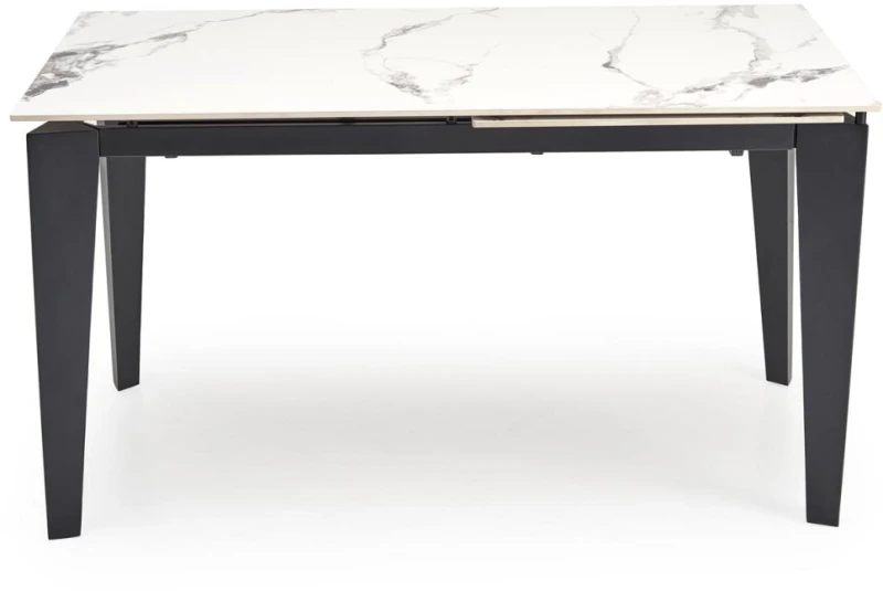 Stół rozkładany Felix nowoczesny do jadalni 141-201 cm biały marmur/czarny