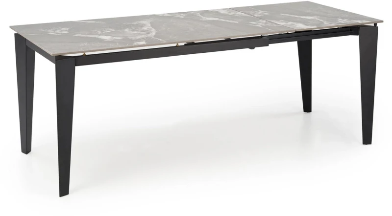 Stół rozkładany Felix nowoczesny do jadalni 141-201 cm popielaty marmur/czarny