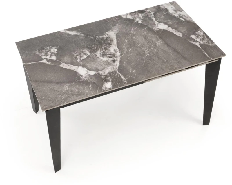 Stół rozkładany Felix nowoczesny do jadalni 141-201 cm popielaty marmur/czarny