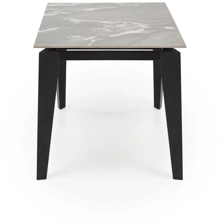 Stół rozkładany Felix nowoczesny do jadalni 141-201 cm popielaty marmur/czarny