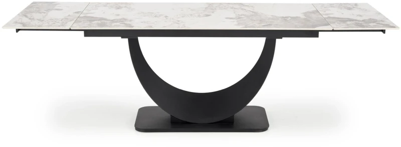 Stół rozkładany Fernando nowoczesny do jadalni 160-240 cm biały marmur/czarny