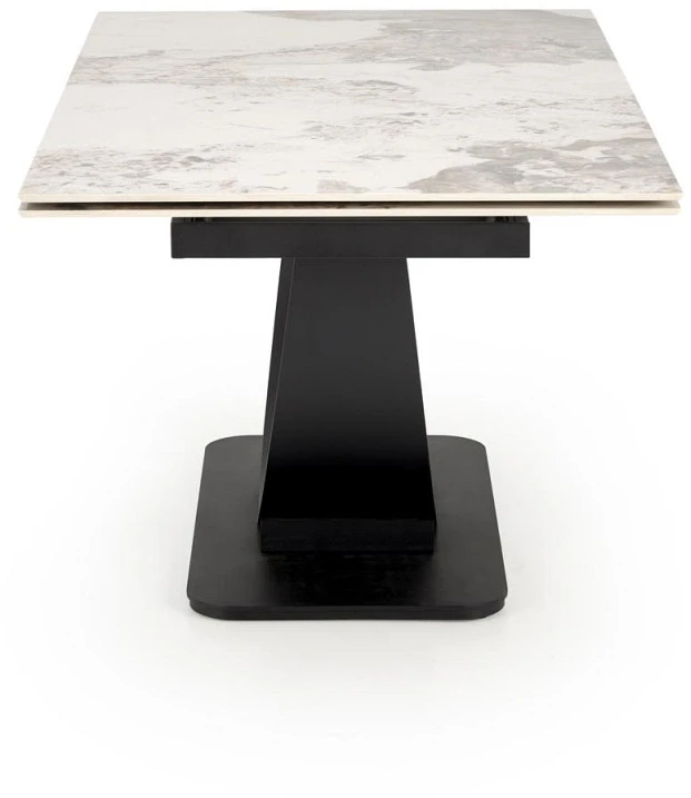 Stół rozkładany Fernando nowoczesny do jadalni 160-240 cm biały marmur/czarny