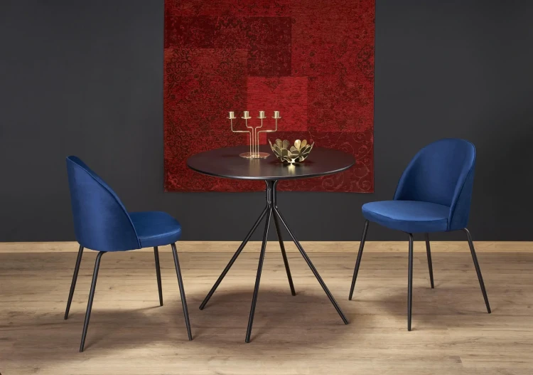 Stół okrągły Fondi nowoczesny do salonu 80 cm czarny
