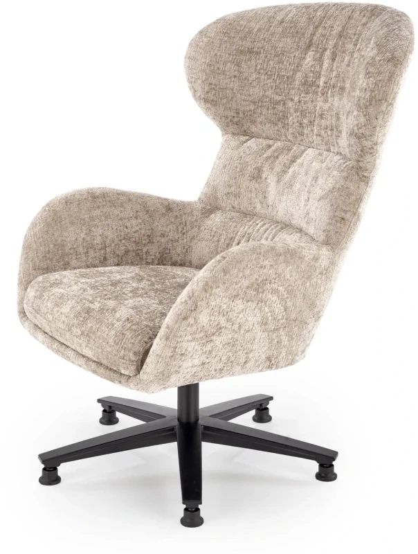 Fotel wypoczynkowy Franco z obrotowym siedziskiem do salonu beżowy