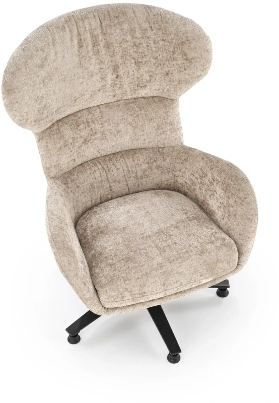 Fotel wypoczynkowy Franco z obrotowym siedziskiem do salonu beżowy