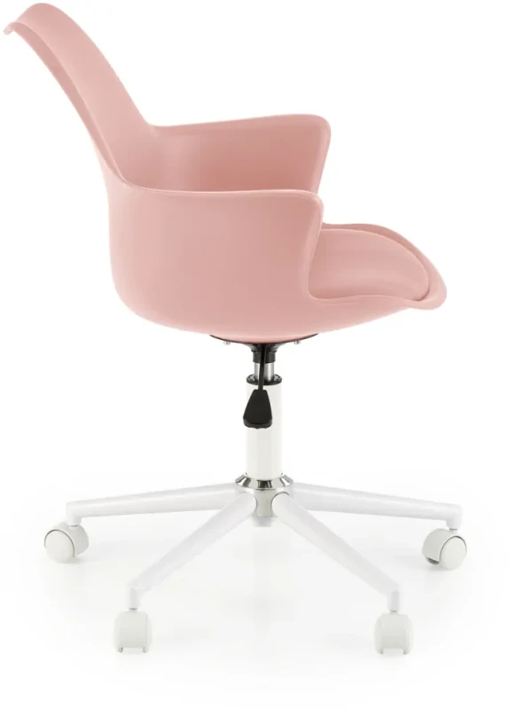 Fotel obrotowy Gasly z regulacją wysokości do pokoju młodzieżowego różowy
