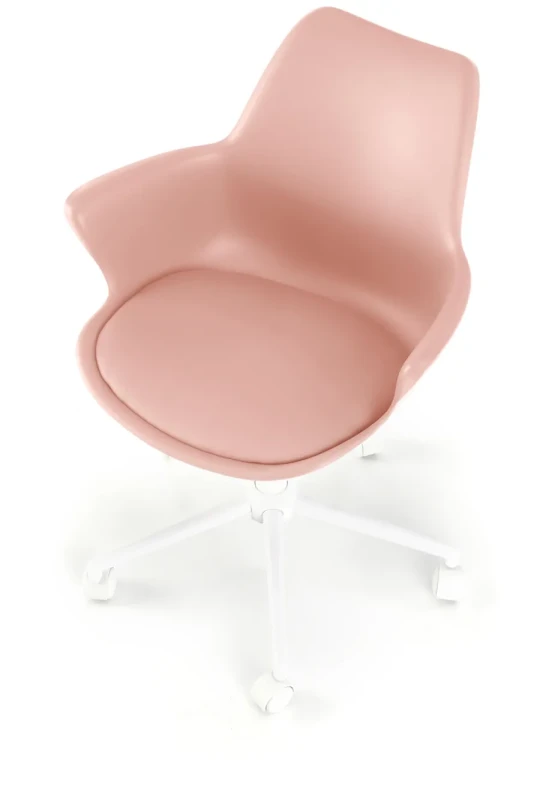 Fotel obrotowy Gasly z regulacją wysokości do pokoju młodzieżowego różowy