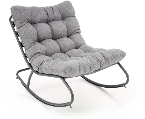 Fotel bujany Gatto ogrodowy wypoczynkowy loftowy na taras popielaty