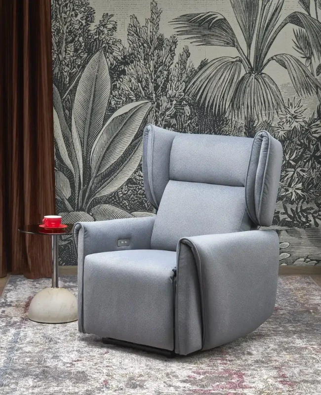 Fotel rozkładany Gelato elektryczny do salonu popielaty