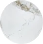 Stolik kawowy Genesis okrągły do salonu 70 cm biały marmur/orzechowy