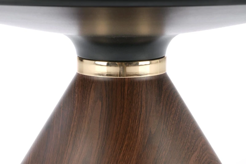 Stolik kawowy Genesis okrągły do salonu 70 cm biały marmur/orzechowy