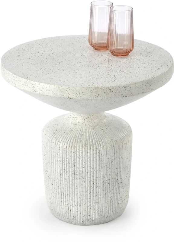 Stolik kawowy Giza okrągły do salonu 54 cm biały