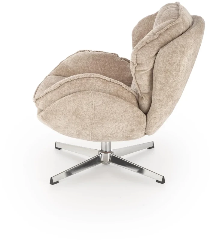 Fotel wypoczynkowy Guido z obrotowym siedziskiem do salonu beżowy