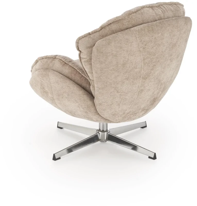 Fotel wypoczynkowy Guido z obrotowym siedziskiem do salonu beżowy