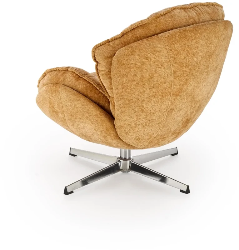 Fotel wypoczynkowy Guido z obrotowym siedziskiem do salonu musztardowy