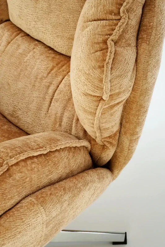 Fotel wypoczynkowy Guido z obrotowym siedziskiem do salonu musztardowy