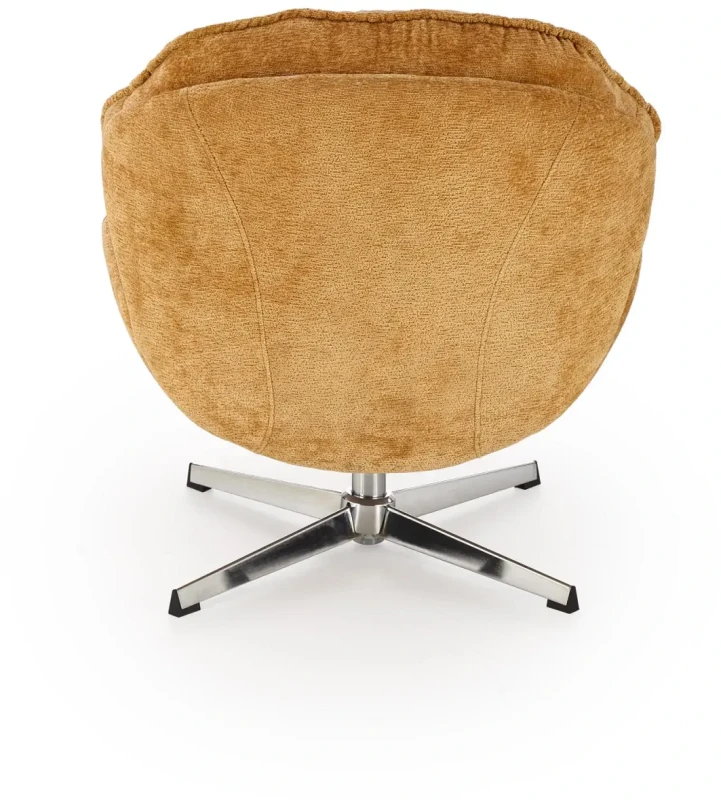 Fotel wypoczynkowy Guido z obrotowym siedziskiem do salonu musztardowy