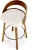 Hoker barowy H110 tapicerowany nowoczesny z oparciem do kuchni kremowy/orzechowy