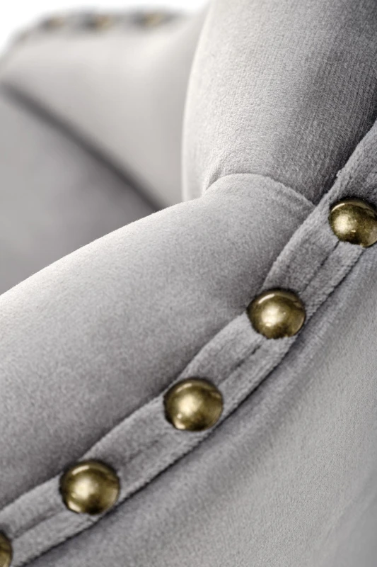 Hoker barowy H117 tapicerowany z oparciem i regulacją wysokości do kuchni popielaty