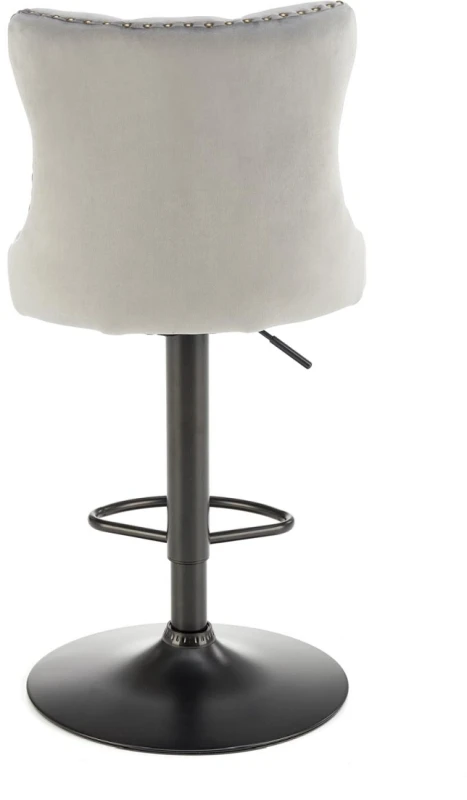 Hoker barowy H117 tapicerowany z oparciem i regulacją wysokości do kuchni popielaty