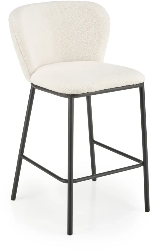 Hoker barowy H119 tapicerowany nowoczesny z oparciem do kuchni kremowy