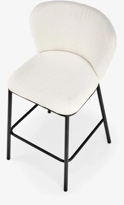 Hoker barowy H119 tapicerowany nowoczesny z oparciem do kuchni kremowy