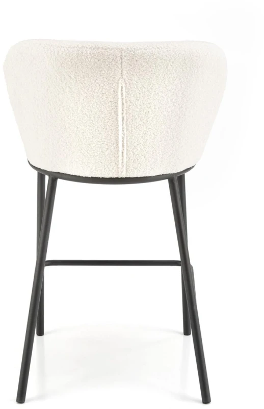 Hoker barowy H119 tapicerowany nowoczesny z oparciem do kuchni kremowy