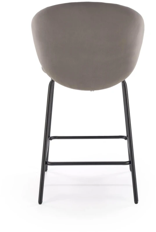 Hoker barowy H121 tapicerowany nowoczesny z oparciem do kuchni popielaty