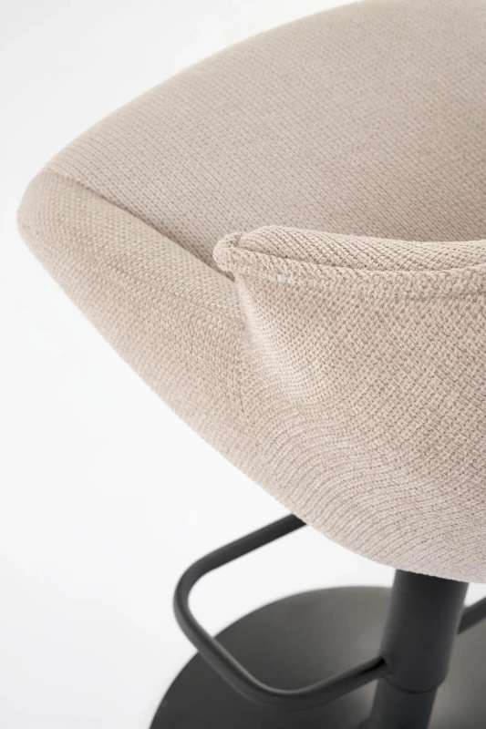 Hoker barowy H122 tapicerowany z oparciem i regulacją wysokości do kuchni beżowy