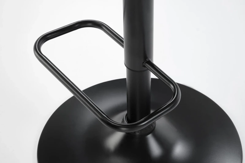 Hoker barowy H124 tapicerowany z oparciem i regulacją wysokości do kuchni czarny/orzechowy