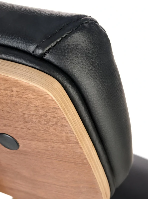 Fotel gabinetowy Ignazio obrotowy do biura czarny/orzechowy