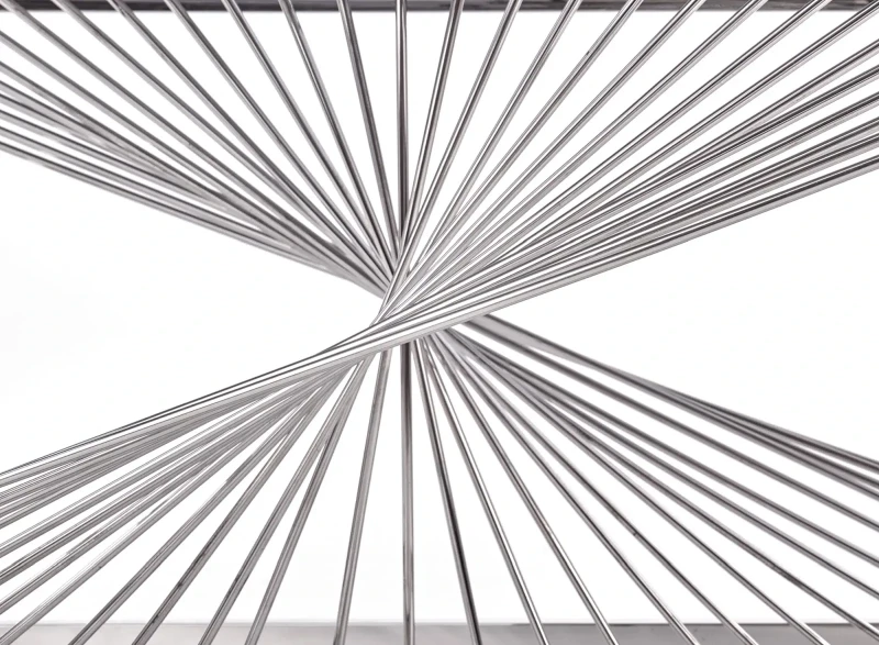 Stolik kawowy Infinity w stylu glamour do salonu 120 cm srebrny/szkło dymione