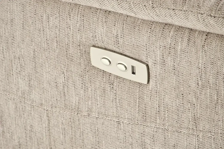 Fotel rozkładany Jamal wypoczynkowy elektryczny z gniazdem USB do salonu beżowy
