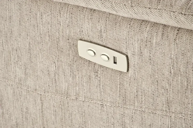 Fotel rozkładany Jamal wypoczynkowy elektryczny z gniazdem USB do salonu beżowy