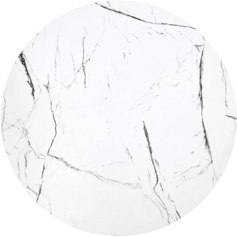 Zestaw 2 stolików kawowych Java okrągłe do salonu biały marmur/czarny