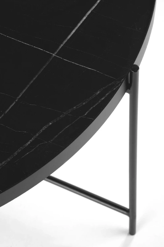 Zestaw 2 stolików kawowych Julieta okrągłe do salonu czarny marmur