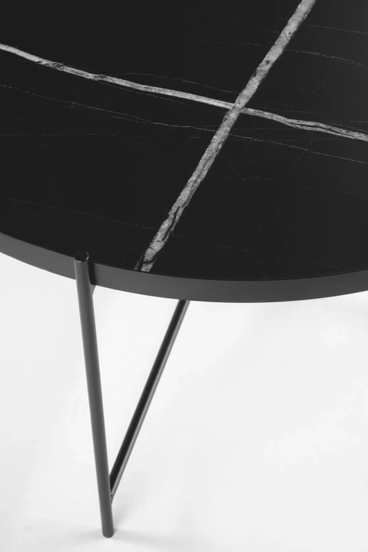 Zestaw 2 stolików kawowych Julieta okrągłe do salonu czarny marmur