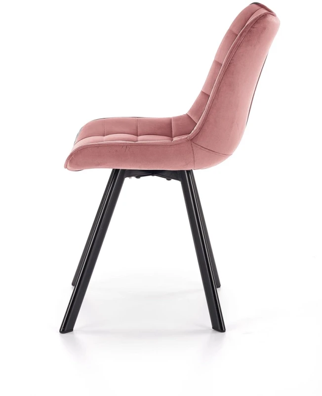 Krzesło K332 tapicerowane do jadalni różowy/czarny