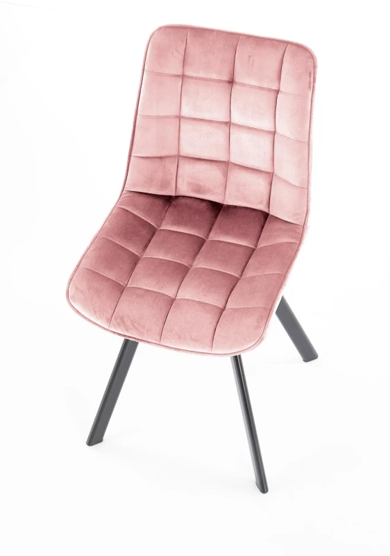 Krzesło K332 tapicerowane do jadalni różowy/czarny