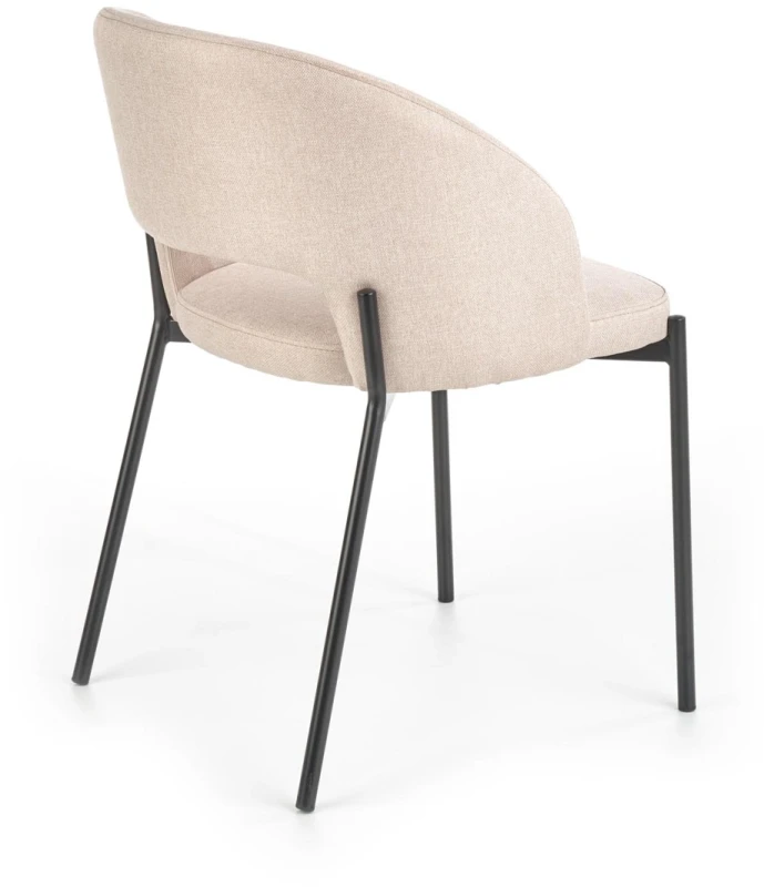 Krzesło tapicerowane K373 z wycięciem w oparciu kubełkowe do jadalni beżowy
