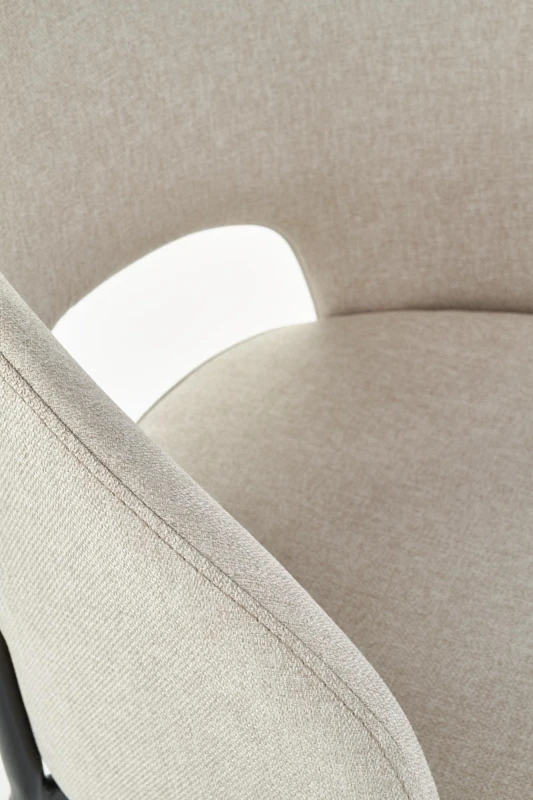 Krzesło tapicerowane K373 z wycięciem w oparciu kubełkowe do jadalni beżowy