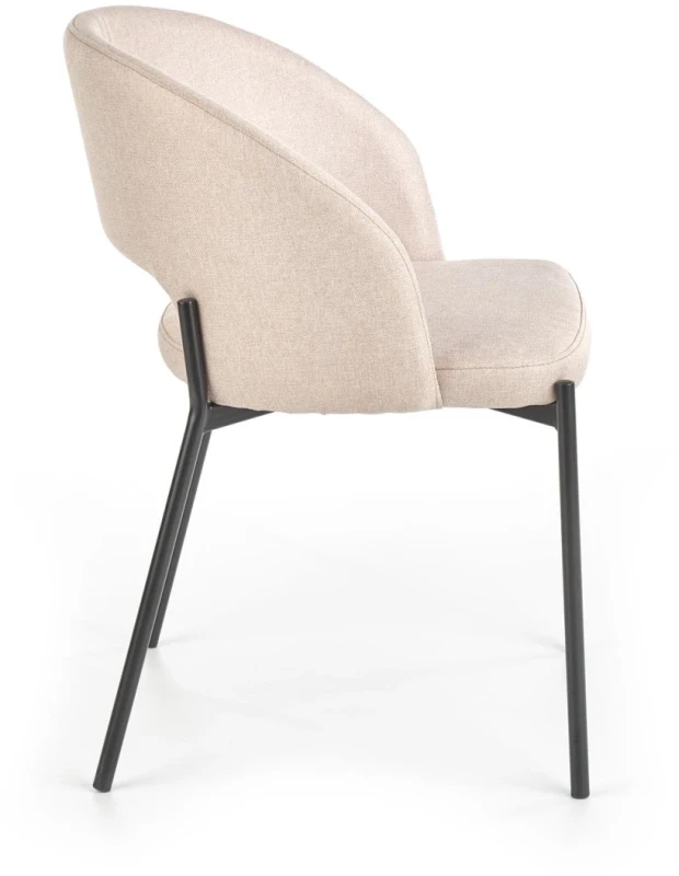 Krzesło tapicerowane K373 z wycięciem w oparciu kubełkowe do jadalni beżowy