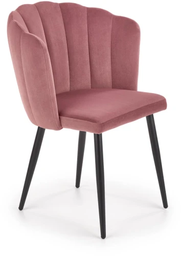 Krzesło K386 tapicerowane do jadalni różowy/czarny