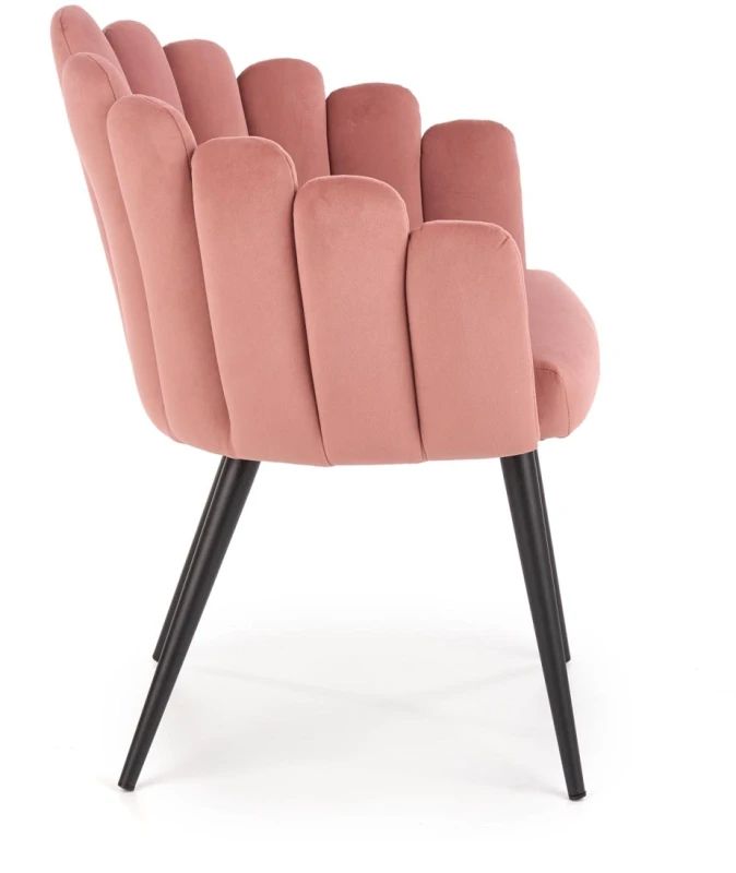 Krzesło K410 tapicerowane do jadalni różowy/czarny