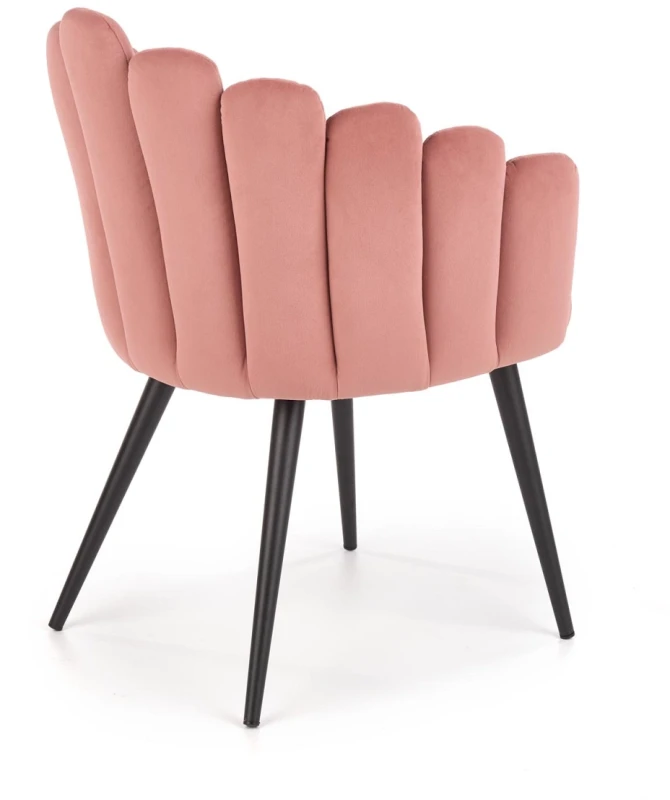 Krzesło K410 tapicerowane do jadalni różowy/czarny