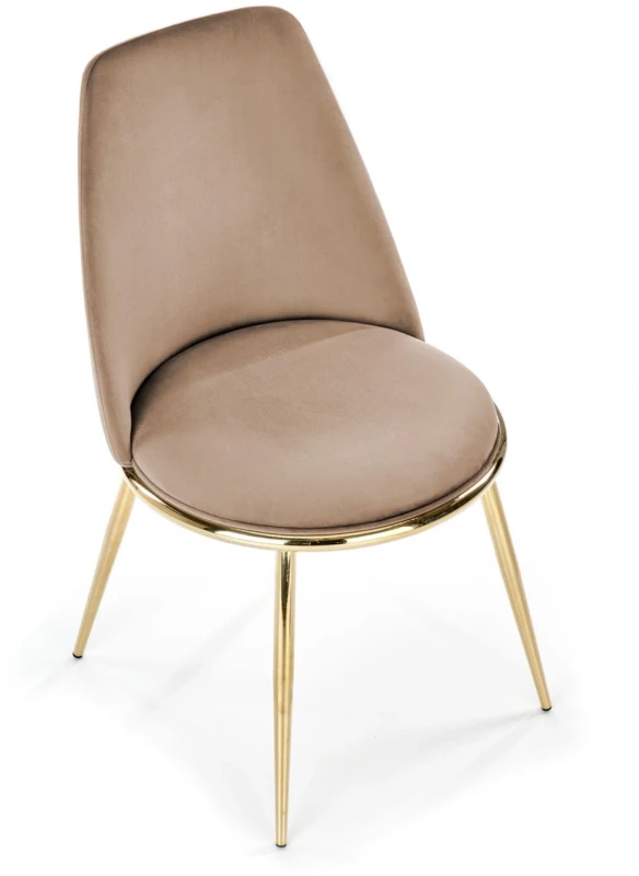 Krzesło K460 tapicerowane do jadalni beżowy/złoty