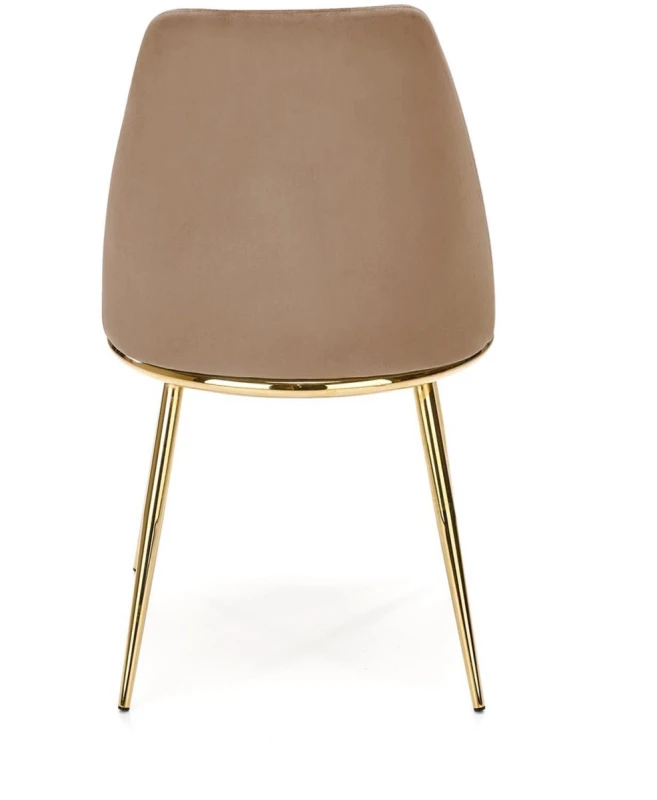 Krzesło K460 tapicerowane do jadalni beżowy/złoty